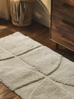 Flauschiger Hochflor-Läufer Jade mit erhabener Hoch-Tief-Struktur