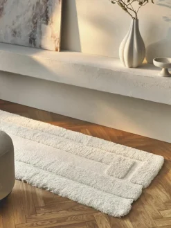 Flauschiger Hochflor-Läufer Genève mit erhabener Hoch-Tief-Struktur