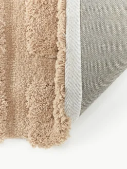 Flauschiger Hochflor-Läufer Genève mit erhabener Hoch-Tief-Struktur