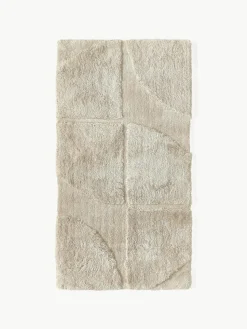 Flauschiger Hochflor-Teppich Jade mit erhabener Hoch-Tief-Struktur