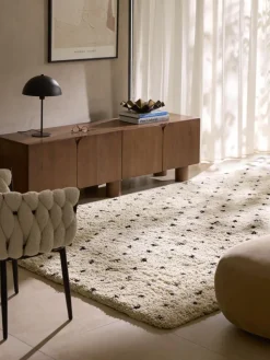 Flauschiger Hochflor-Teppich Ayana, gepunktet