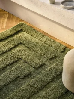 Flauschiger Hochflor-Teppich Genève mit erhabener Hoch-Tief-Struktur