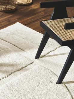 Flauschiger Hochflor-Teppich Jade mit erhabener Hoch-Tief-Struktur