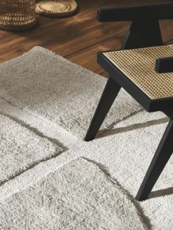 Flauschiger Hochflor-Teppich Jade mit erhabener Hoch-Tief-Struktur