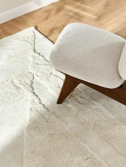 Flauschiger Hochflor-Teppich Zion mit erhabener Hoch-Tief-Struktur