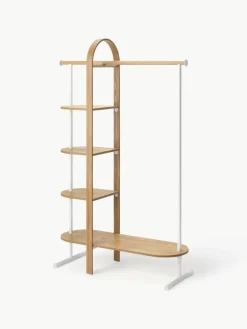 Garderobe Bellwood aus Eukalyptusholz mit Ablageflächen