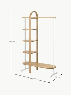 Garderobe Bellwood aus Eukalyptusholz mit Ablageflächen
