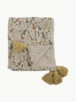 Geblümte Decke Filipa mit Quasten
