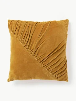 Gerafftes Samt-Kissen Vada