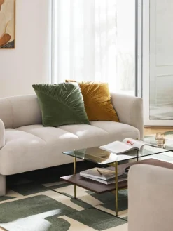 Gerafftes Samt-Kissen Vada