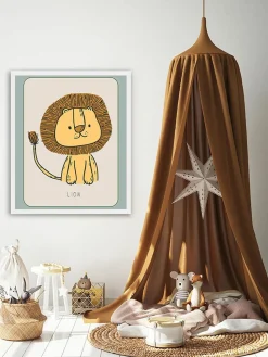 Gerahmter Digitaldruck Lion