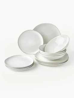 Geschirr-Set Gemma mit reaktiver Glasur, 4 Personen (12-tlg.)