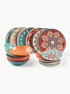 Geschirr-Set Shiraz aus Porzellan, 6 Personen (18-tlg.)