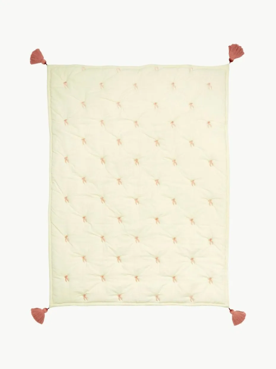 Gesteppte Kuscheldecke Bows aus Bio-Baumwolle