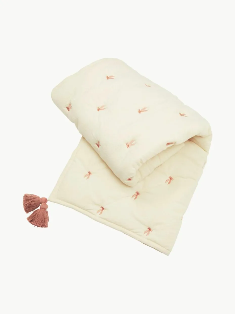Gesteppte Kuscheldecke Bows aus Bio-Baumwolle