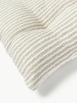 Gestreifte Baumwoll-Sitzkissen Silia, 2 Stück