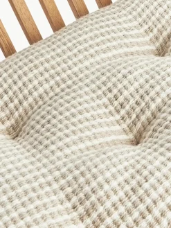 Gestreifte Baumwoll-Sitzkissen Silia, 2 Stück