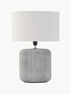 Gestreifte Ovale Keramik-Tischlampe Pure Shine