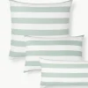 Gestreifter Baumwoll-Wendekopfkissenbezug Lorena