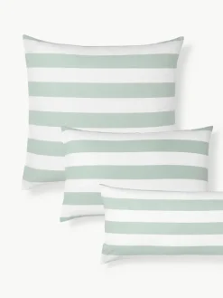 Gestreifter Baumwoll-Wendekopfkissenbezug Lorena