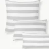 Gestreifter Baumwoll-Wendekopfkissenbezug Lorena