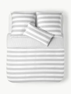 Gestreifter Baumwoll-Wendebettdeckenbezug Lorena