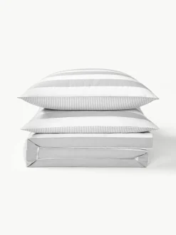 Gestreifter Baumwoll-Wendebettdeckenbezug Lorena