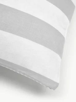 Gestreifter Baumwoll-Wendekopfkissenbezug Lorena