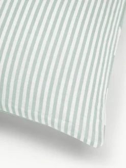 Gestreifter Baumwoll-Wendekopfkissenbezug Lorena