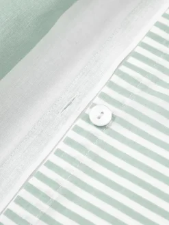 Gestreifter Baumwoll-Wendekopfkissenbezug Lorena