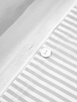 Gestreifter Baumwoll-Wendekopfkissenbezug Lorena