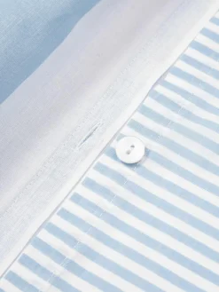 Gestreifter Baumwoll-Wendekopfkissenbezug Lorena