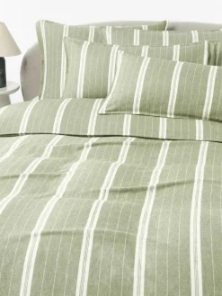 Gestreifter Flanell-Bettdeckenbezug Belinda