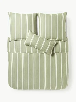 Gestreifter Flanell-Bettdeckenbezug Belinda