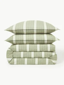 Gestreifter Flanell-Bettdeckenbezug Belinda