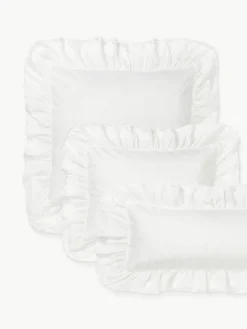 Gewaschener Baumwollperkal-Kopfkissenbezug Louane mit Rüschen