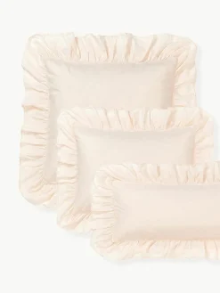 Gewaschener Baumwollperkal-Kopfkissenbezug Louane mit Rüschen