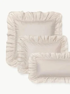 Gewaschener Baumwollperkal-Kopfkissenbezug Louane mit Rüschen