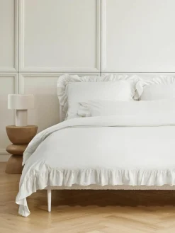 Gewaschener Baumwollperkal-Kopfkissenbezug Louane mit Rüschen