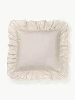 Gewaschener Baumwollperkal-Kopfkissenbezug Louane mit Rüschen