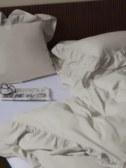 Gewaschener Baumwollperkal-Kopfkissenbezug Louane mit Rüschen