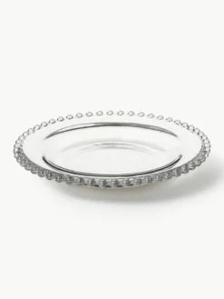 Glas-Frühstücksteller Perles mit Randdekor, 2 Stück