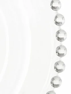 Glas-Frühstücksteller Perles mit Randdekor, 2 Stück