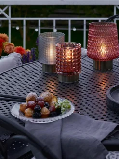 Glas-Frühstücksteller Perles mit Randdekor, 2 Stück