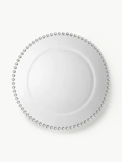 Glas-Platzteller Perloa mit Randdekor