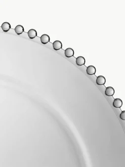Glas-Platzteller Perloa mit Randdekor