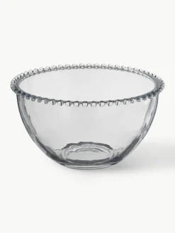 Glas-Schüssel Perloa mit Randdekor