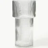 Glas-Vase Lija mit geriffelter Oberfläche, H 30 cm