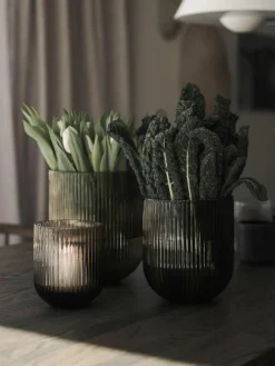 Glas-Vase Simple Stripe, H 18 cm