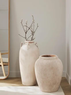 Große Bodenvase Leana mit Sand-Finish, H 50 cm